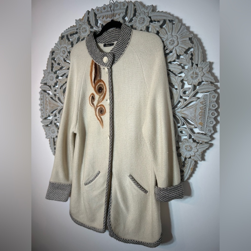 Vintage cardigan Size XL (100% Wool Application)